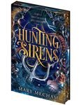 Book cover of 'Hunting Sirens' by Mary Mecham with mystical design elements.