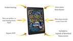 Book cover of 'Hunting Krakens' by Mary Meacham with text describing plot points and story elements.