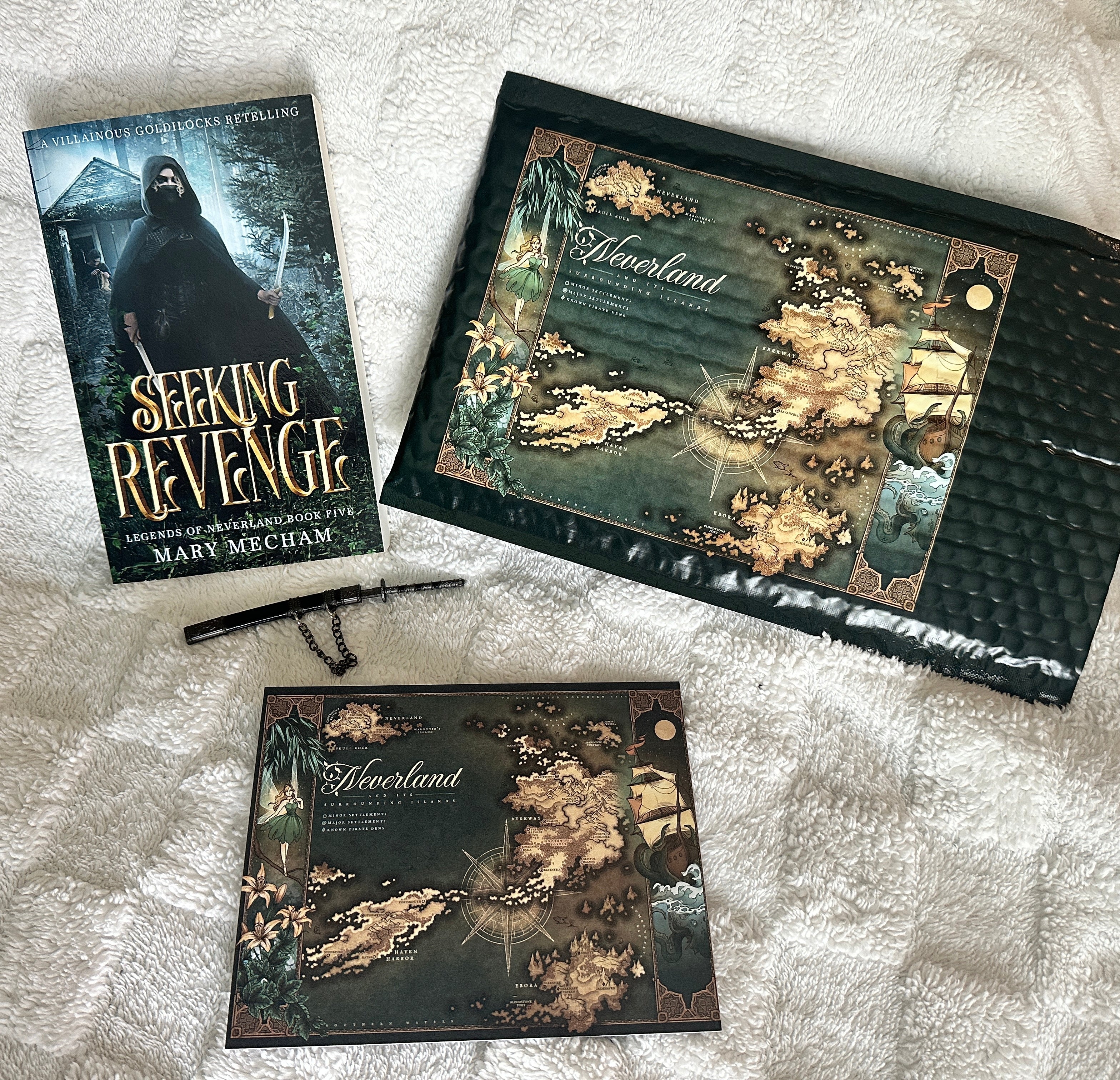 SEEKING REVENGE SIGNED BOOK AND MAP