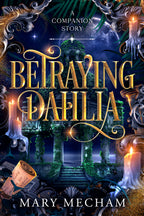 Book cover of 'Betraying Daphilia' with decorative elements and candles.