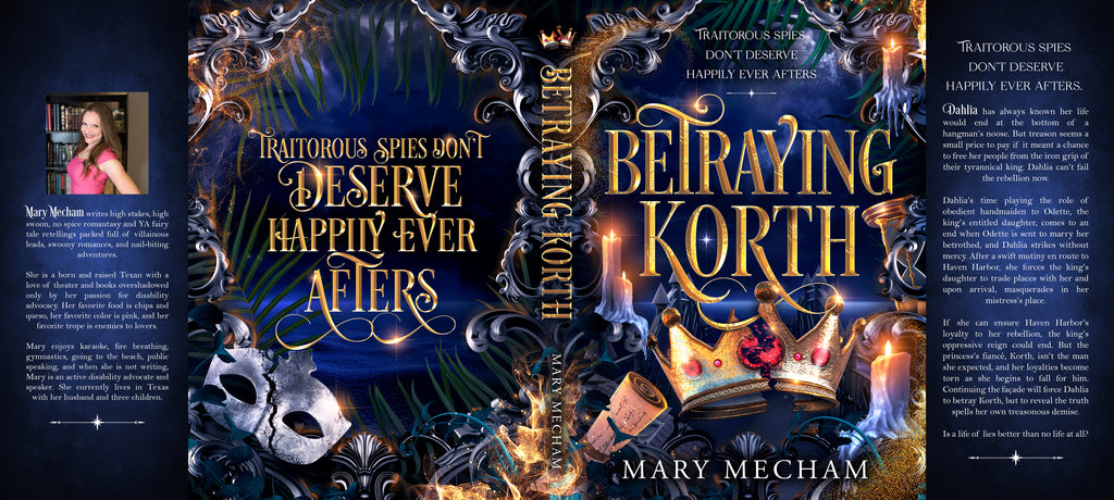 Book cover of 'Betraying Korth' by Mary Mecham with ornate design elements.