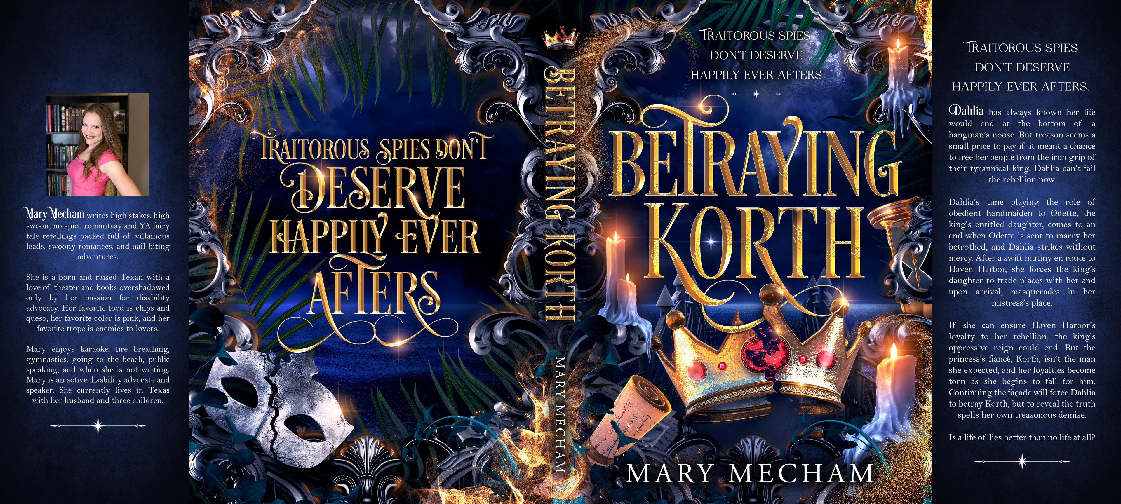 Book cover of 'Betraying Korth' by Mary Mecham with ornate design elements.