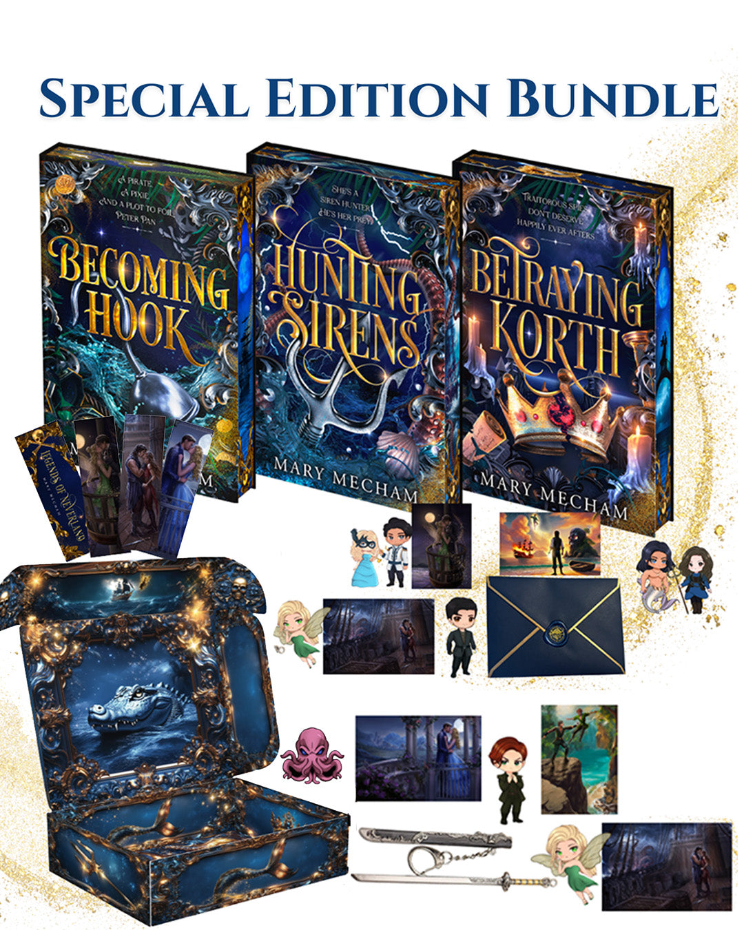 Special Edition Bundle with books and collectibles on a white background